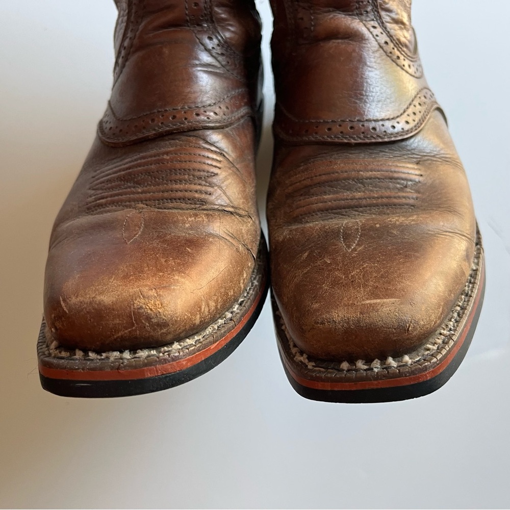 Ariat Brown Cowboy Western Boots Classic Design - Picture 3 of 8